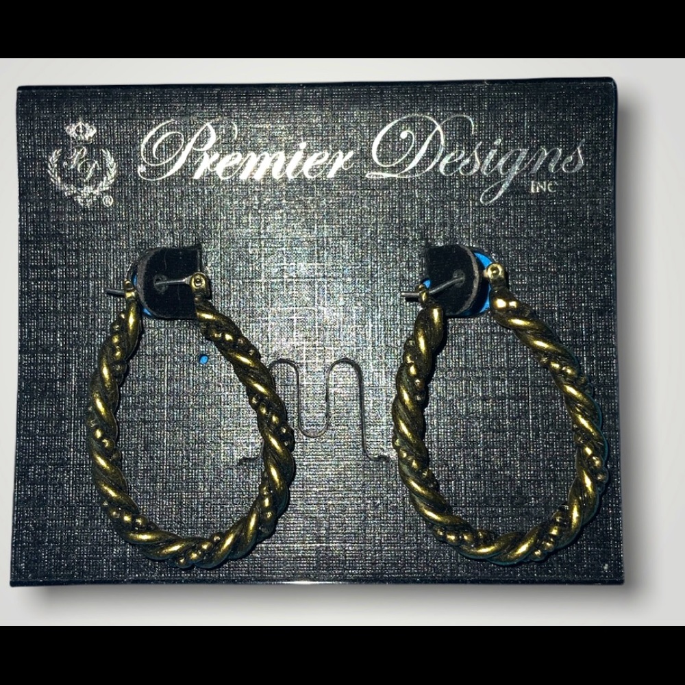 Rustic gold hoop earrings